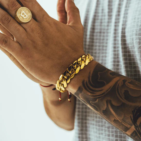 Pulsera de Eslabones Cubanos para Hombre | Joyería de Cadena de Acero Inoxidable