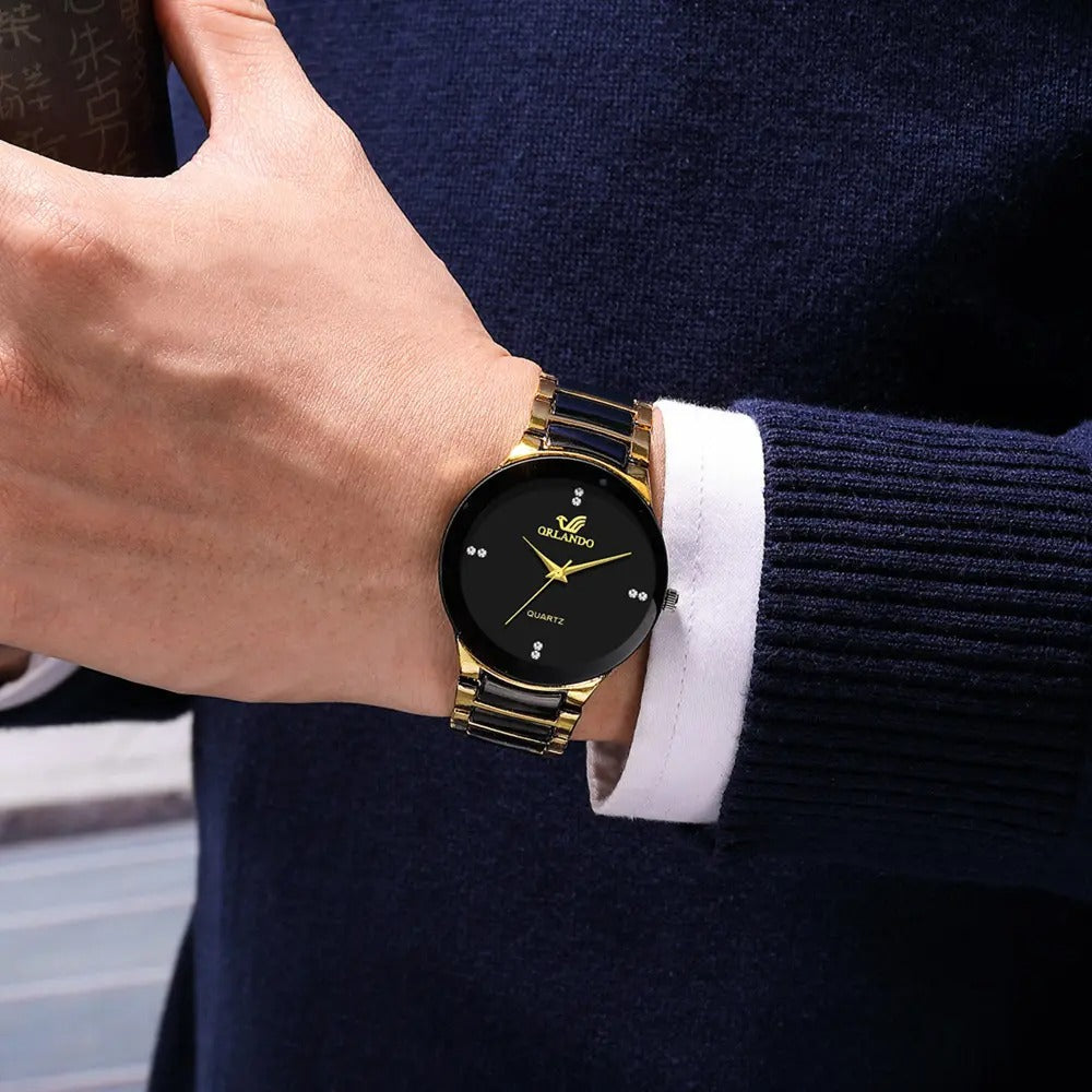 Reloj de Pulsera Orlando para Hombre - Diseño Lujo con Movimiento de Cuarzo