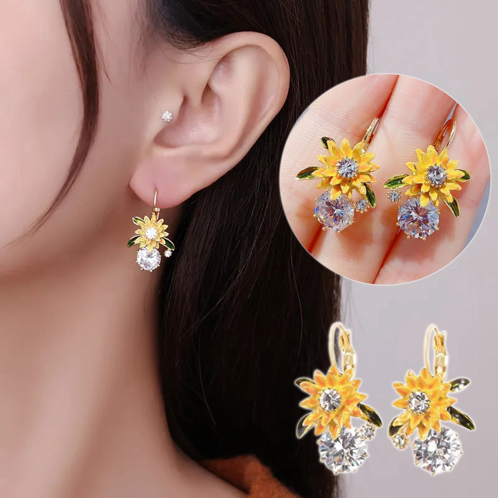 Pendientes Lujo Zirconia Mariposa