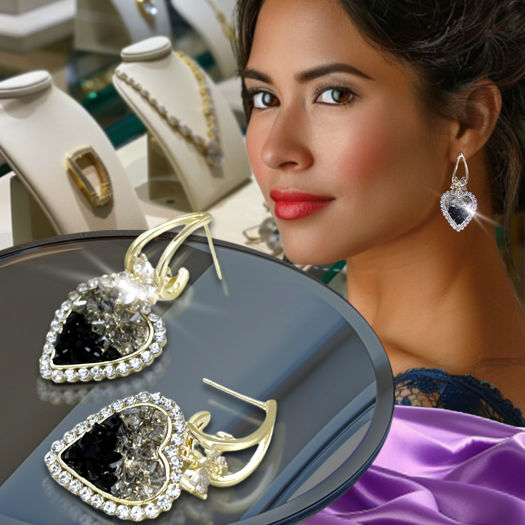 Pendientes Corazón Cristal Estrella