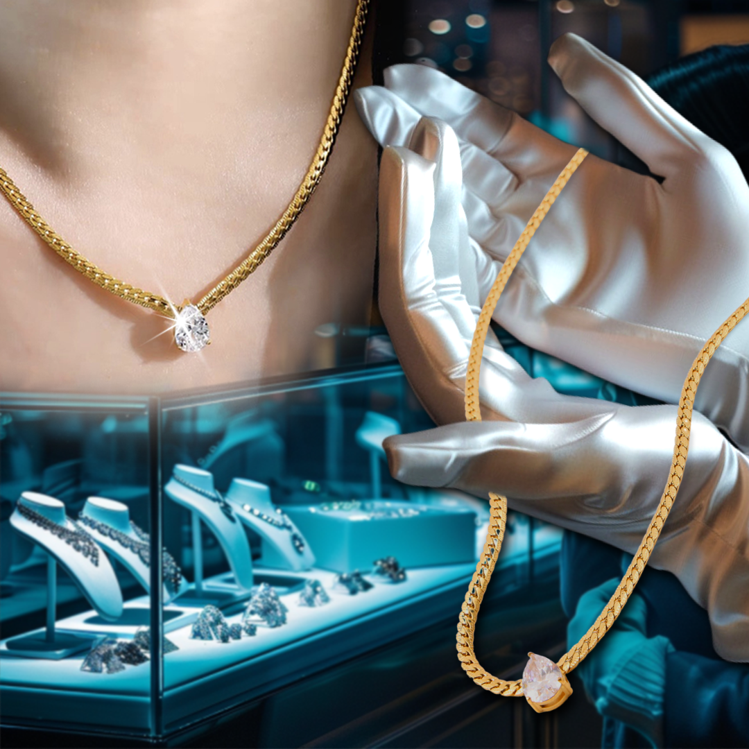 Collar De Cristal En Forma De Gota