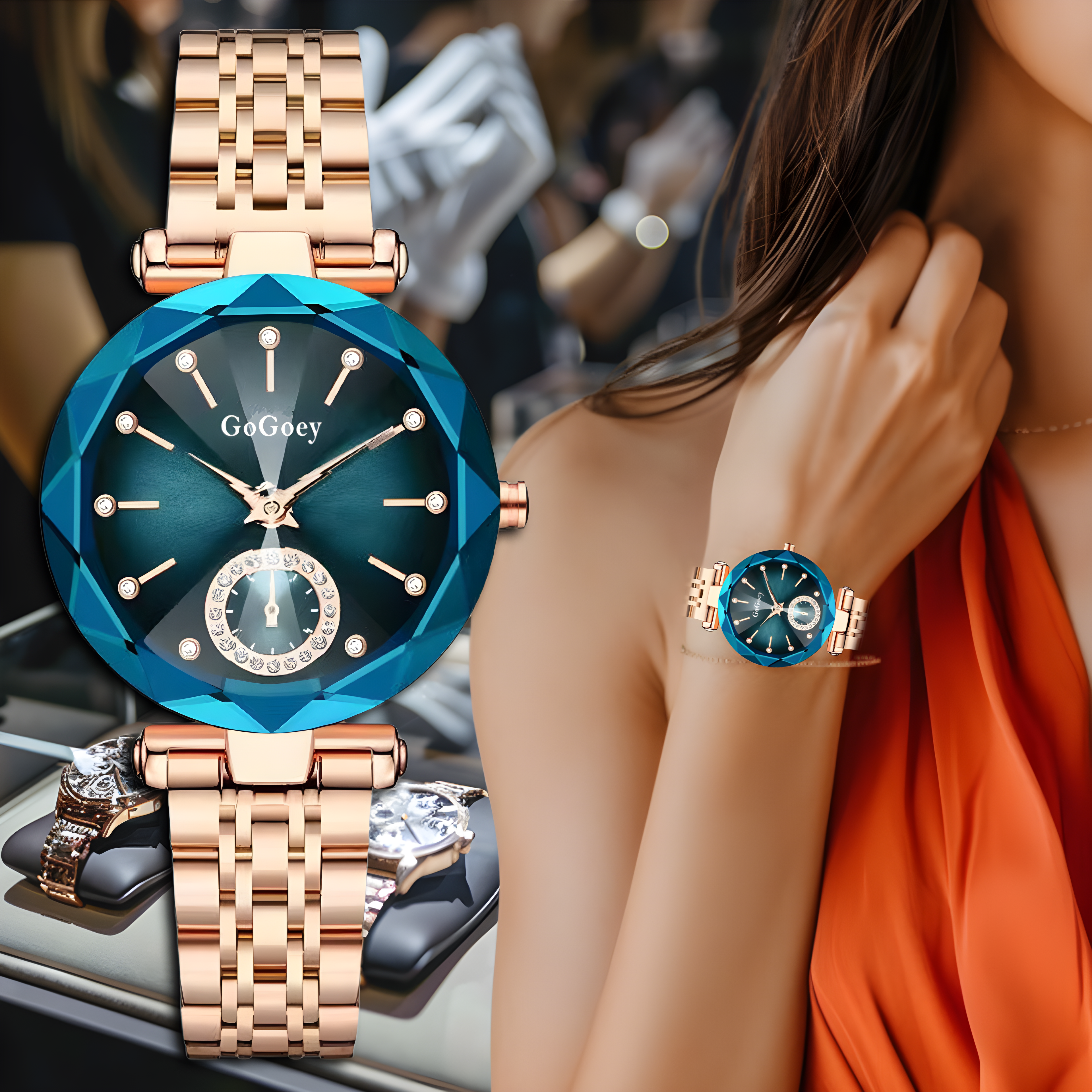 Lujo Reloj de Acero Mujer