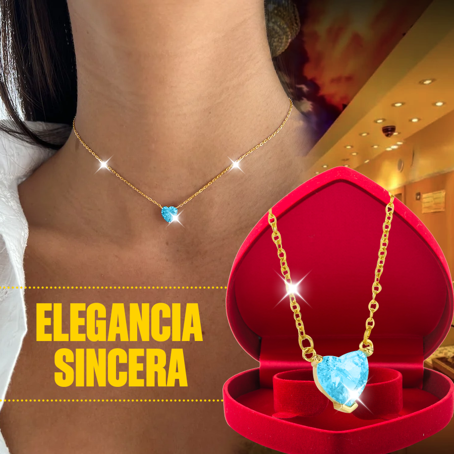 EDICIÓN LIMITADA| Collar Corazón Cristal Dorado