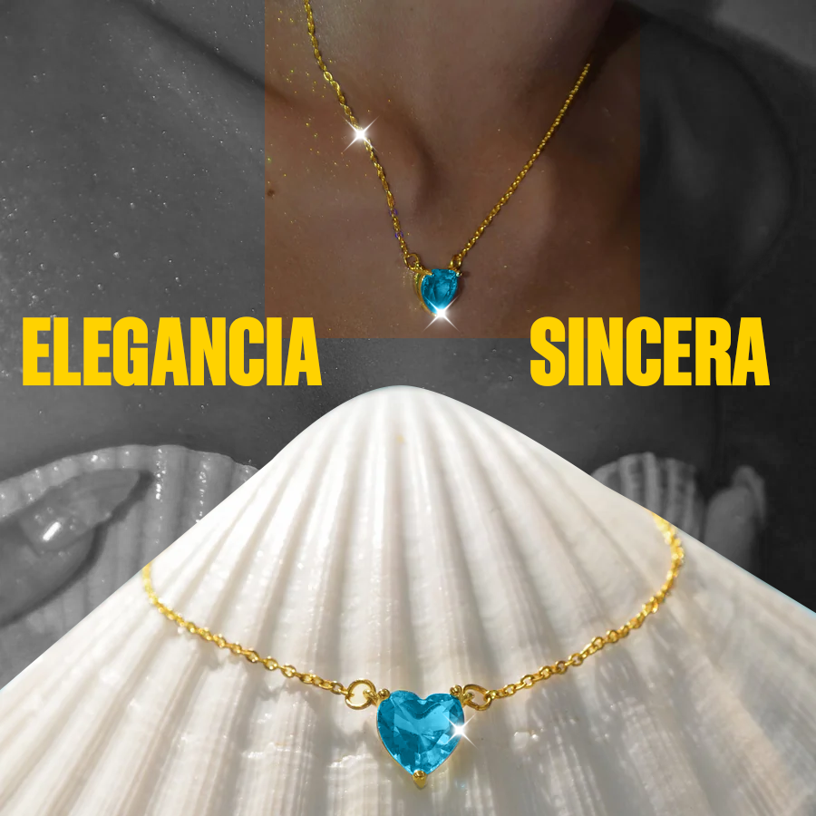 EDICIÓN LIMITADA| Collar Corazón Cristal Dorado
