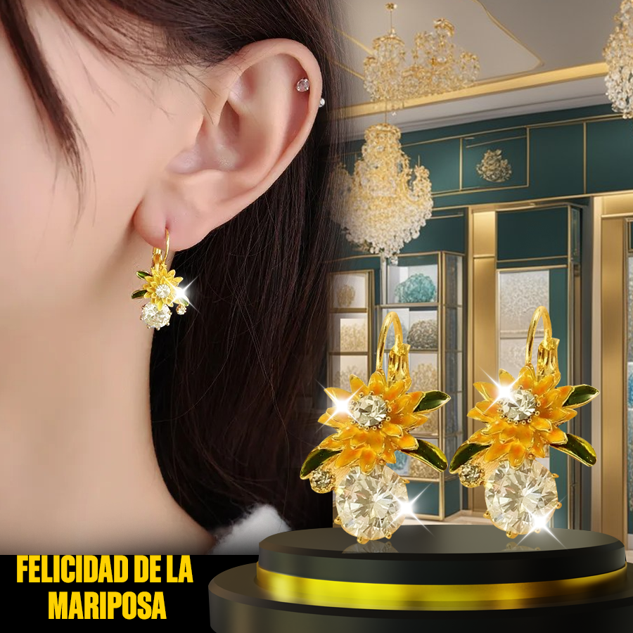 Pendientes Lujo Zirconia Mariposa