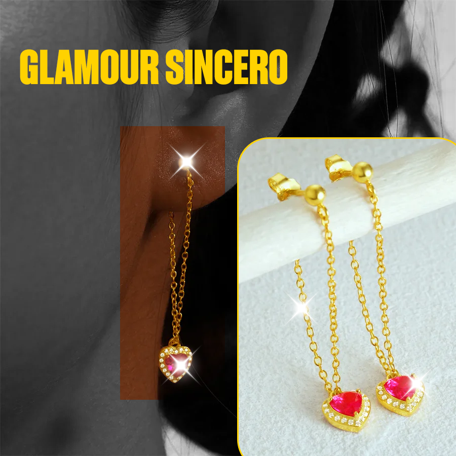 Pendientes Tassel Corazón de Plata
