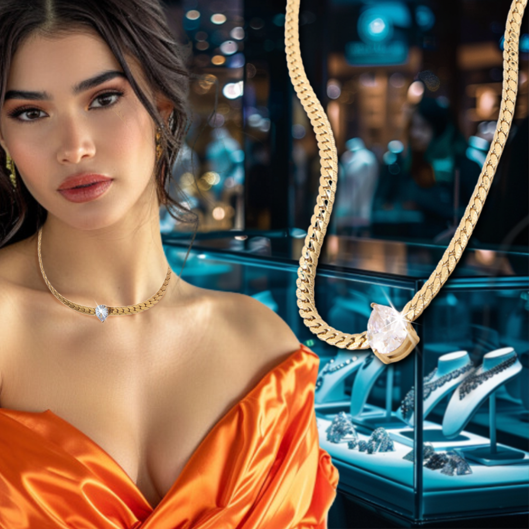 Collar De Cristal En Forma De Gota
