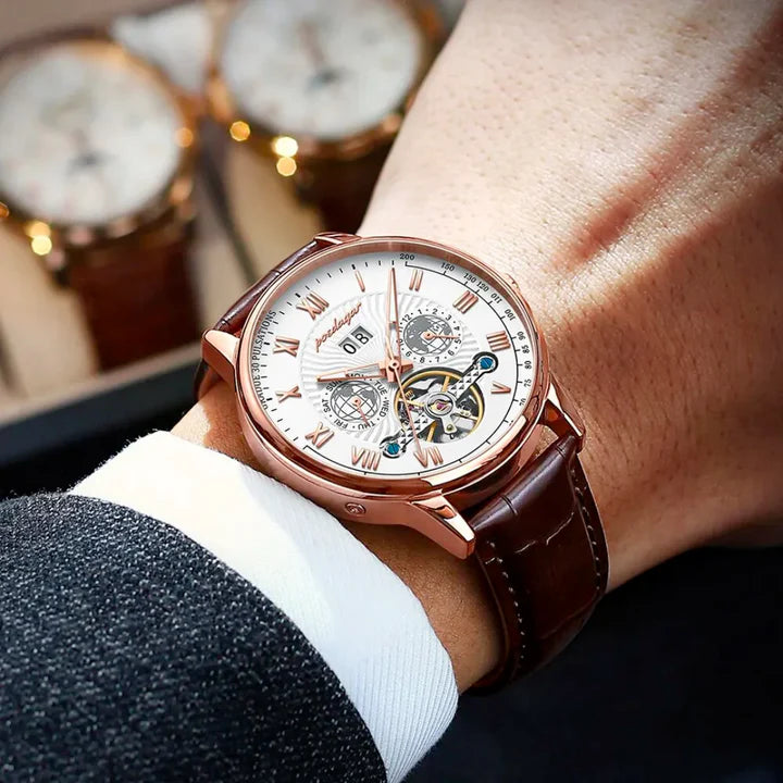 Reloj Esqueleto Automático de Lujo | Reloj Mecánico con Números Romanos
