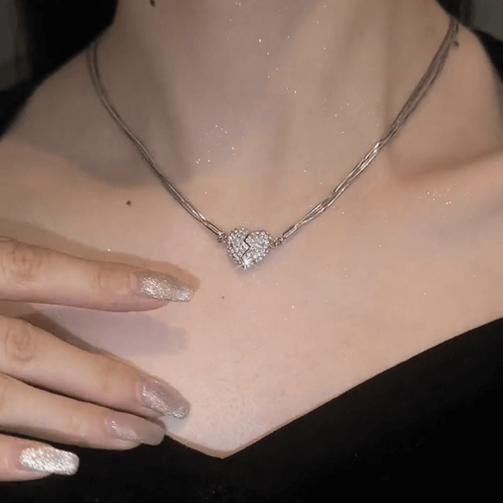 Collar Magnético Corazón de Circonio