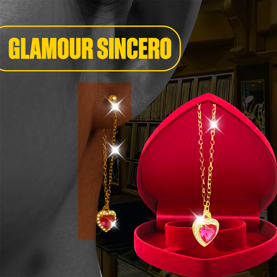 Pendientes Tassel Corazón de Plata