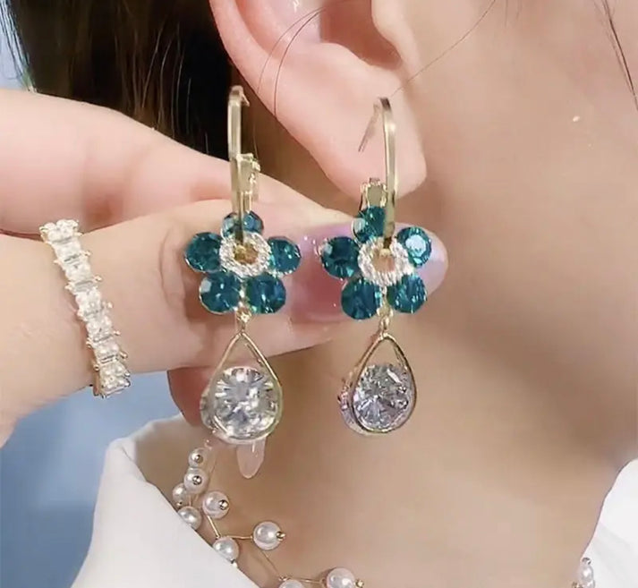 Pendientes Góticos de Flor de Cristal