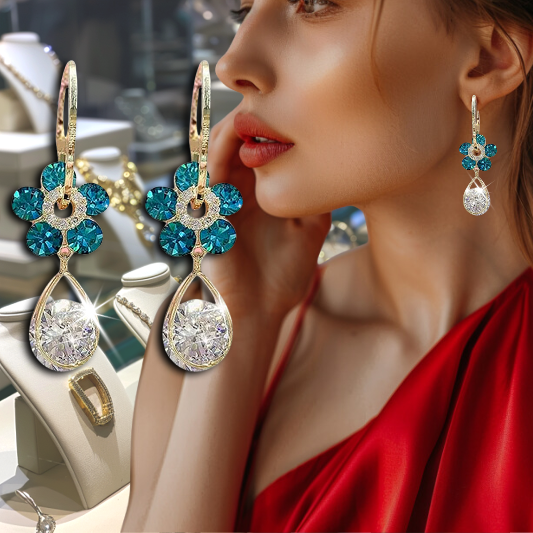 Pendientes Góticos de Flor de Cristal